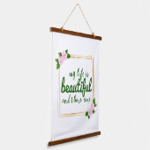 仕事前向きと人生の受け入れに対する肯定 吊り下げ型タペストリー (傾斜あり)