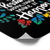 仕事前向きの懸命で引用文Gが起きカッコいいる ポスター (角)