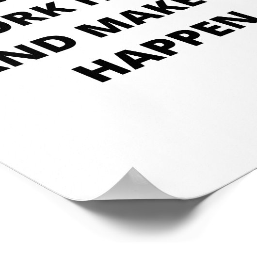 仕事前向きの懸命と実現 ポスター (角)