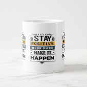 仕事前向きの懸命起こらせマググ ジャンボコーヒーマグカップ (正面)