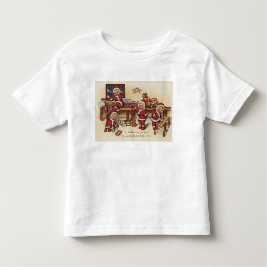仕事台のクリスマスのGreetingLittleの子供 トドラーTシャツ (正面)