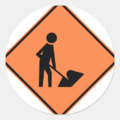 仕事地帯のハイウェーの建築の印 ラウンドシール (正面)