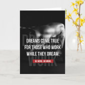 仕事懸命 – 夢来真 – ジムやる気を起こさせる カード (黄色い花)