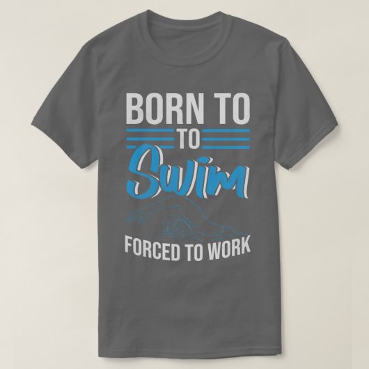 仕事生まれに追い込まれて泳ぐ泳ぐ人 Tシャツ (デザイン正面)