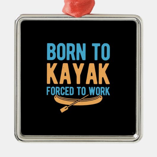 仕事生まれを余儀なくされるカヤック メタルオーナメント (正面)