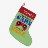 仕事生まれを余儀なくされる スモールクリスマスストッキング (正面 (吊り時))