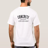 仕事用のコンクリートサービス編集可能ユニフォーム Tシャツ (裏面)