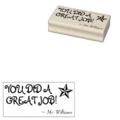 「仕事素晴らしした！」+家庭教師の名前ゴム印 ラバースタンプ (押印)