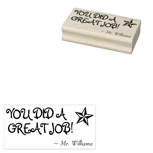 「仕事素晴らしした！」+家庭教師の名前ゴム印 ラバースタンプ (押印)