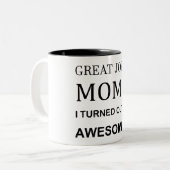 仕事素晴らしママ私がマグを出素晴らしした ツートーンマグカップ (正面左)