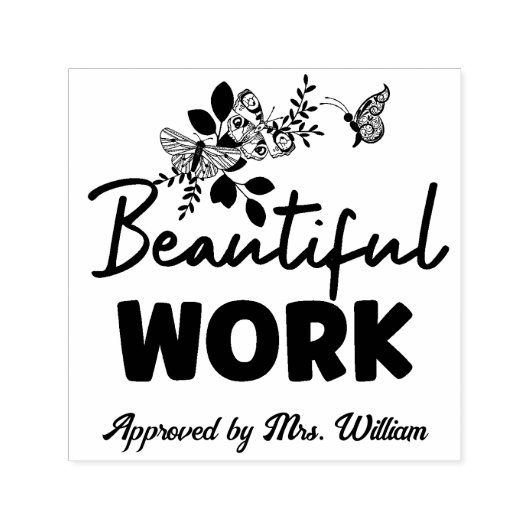 仕事素晴らし花級付け勇気付けられる先生 セルフインキングスタンプ (デザイン)