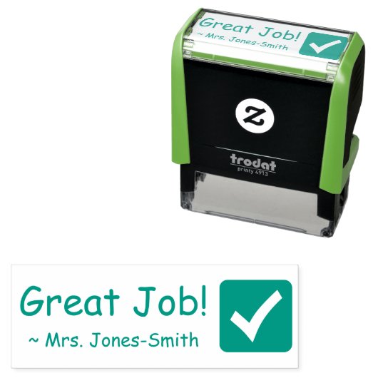 「仕事素晴らし!」+インストラクター名ラバースタンプ セルフインキングスタンプ (インサイチュ)