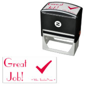 「仕事素晴らし!」+教育者の名前ラバースタンプ セルフインキングスタンプ (インサイチュ)
