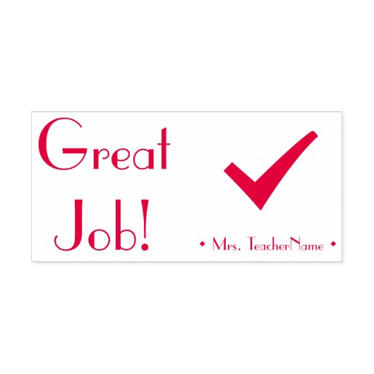 「仕事素晴らし!」+教育者の名前ラバースタンプ セルフインキングスタンプ (デザイン)