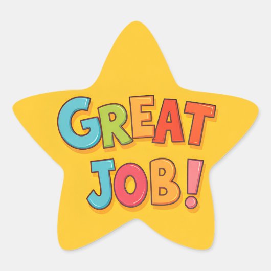 仕事素晴らし! 星シール (正面)