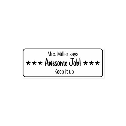 仕事素晴らし!星保で先生の名前を上げる セルフインキングスタンプ (デザイン)