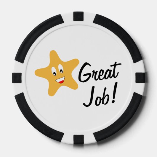 仕事素晴らし!金ゴールドスターカスタム ポーカーチップ (正面)