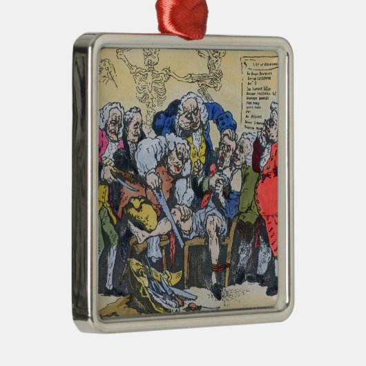 仕事1793年のジョージ王朝の外科医の風刺漫画 メタルオーナメント (右)