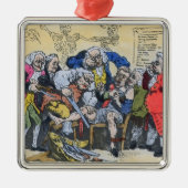 仕事1793年のジョージ王朝の外科医の風刺漫画 メタルオーナメント (正面)