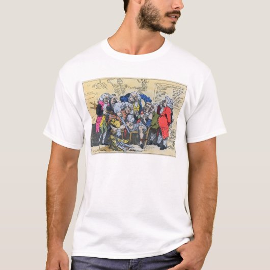 仕事1793年のジョージ王朝の外科医の風刺漫画 Tシャツ (正面)