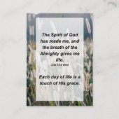 仕事33:4神の霊が私を作り エンクロージャーカード (正面)