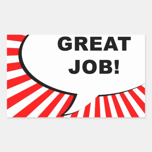 仕事！素晴らし漫画バブル 長方形シール (正面)