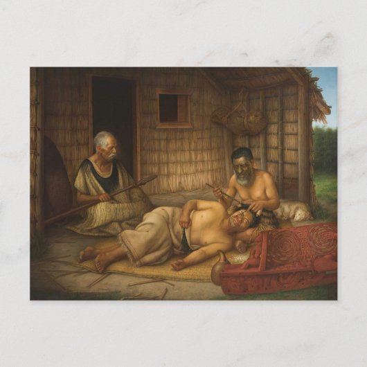 「仕事」- G. LindauerのTohunga tamoko ポストカード (正面)