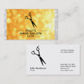 仕切り付きシアーズロゴ(金ゴールドおよび白《写真》ぼけ味) 名刺 (正面/裏面)