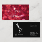 仕切り付きシアーズ(赤《写真》ぼけ味) 名刺 (正面/裏面)
