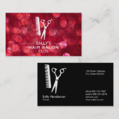 仕切り付きシアー&コーム(赤い《写真》ぼけ味) 名刺 (正面/裏面)