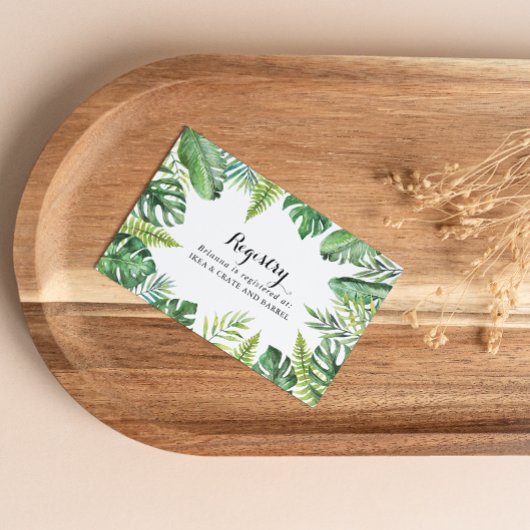 仕向地トロピカルグ結婚リーンのギフト登録 エンクロージャーカード