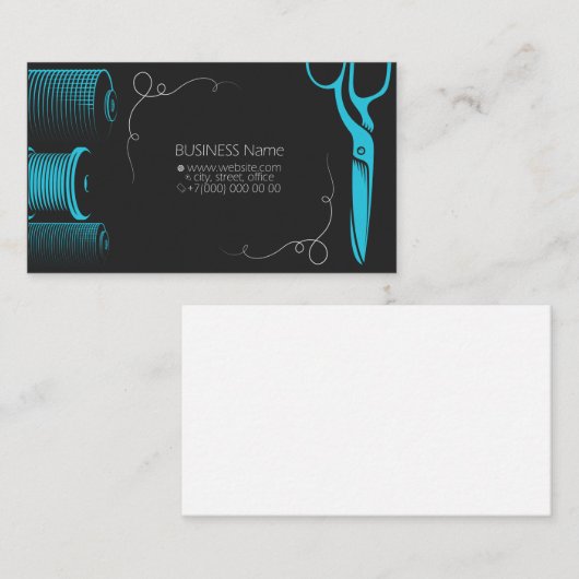 仕立て屋向けはさみと糸の名刺 名刺 (正面/裏面)