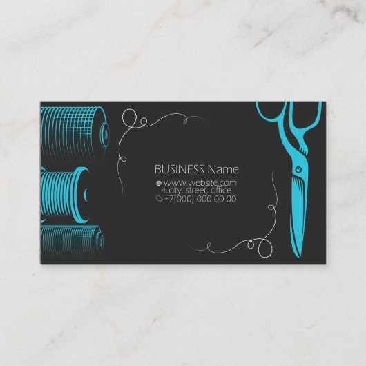 仕立て屋向けはさみと糸の名刺 名刺 (正面)