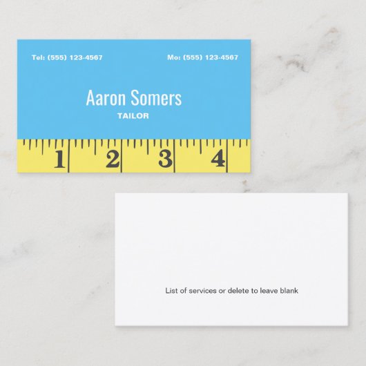 仕立人用シーストレス裁縫測定テープ 名刺 (正面/裏面)
