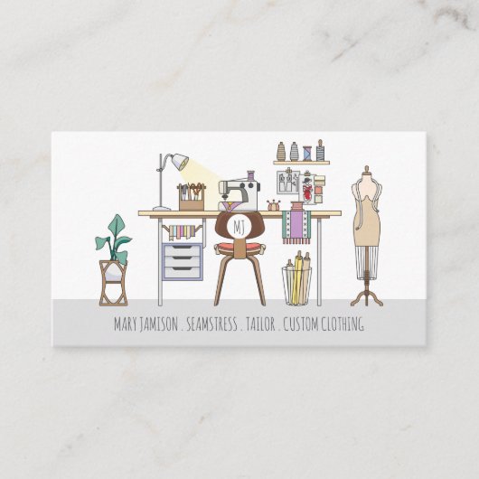 仕立業者の船乗りの道具 名刺 (正面)