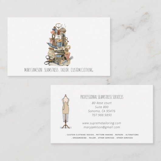 仕立業者の船乗りの道具 名刺 (正面/裏面)