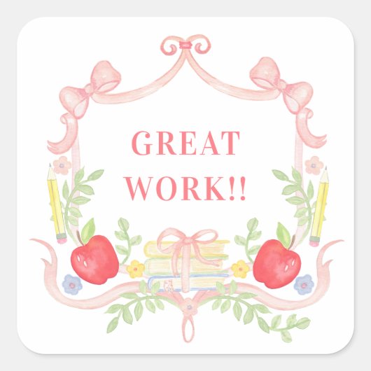 仕素晴らし事 |クラスルームのcrest スクエアシール (正面)