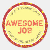 仕素晴らし事 |パーソナライズされた先生 ラウンドシール (正面)