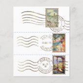 仕訳帳フェイクの郵便切手ポストマークEphemera (正面)