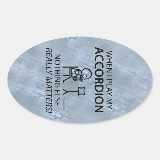 他に何も問題なしアコーディオン楕円ステッカー 楕円形シール (正面)