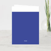 他に無地の見える要素のない青い背景 箔グリーティングカード (裏面)