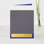 他に無地の見える要素のない青い背景 箔グリーティングカード (正面)