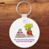 他のすべての人がビンゴを叫ぶ キーホルダー (正面)