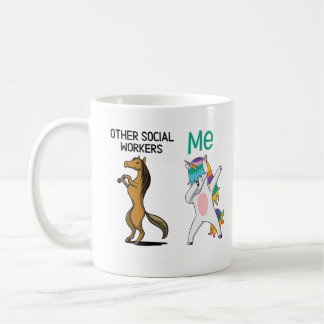 他のソーシャルワーカー対Me Mug、Dabbing Unicorn コーヒーマグカップ