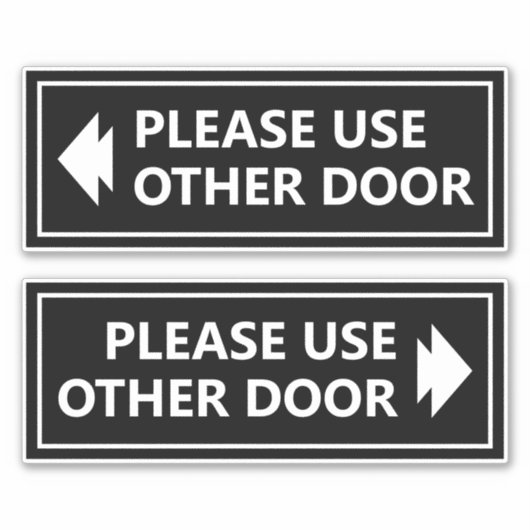 他のドアサインと矢印の黒を使用する シール (正面)