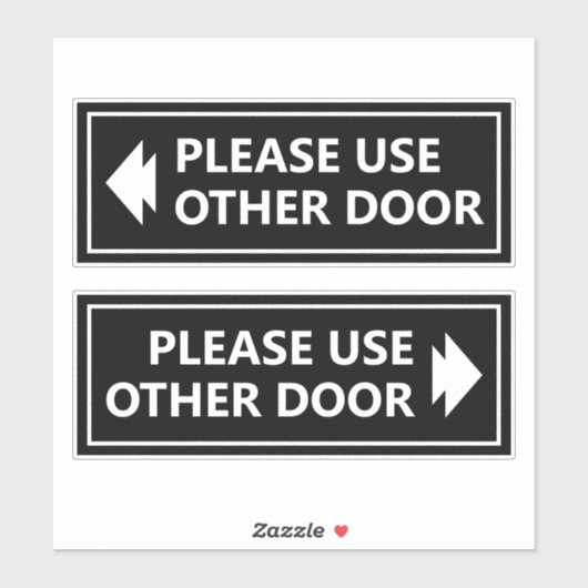 他のドアサインと矢印の黒を使用する シール (シート)