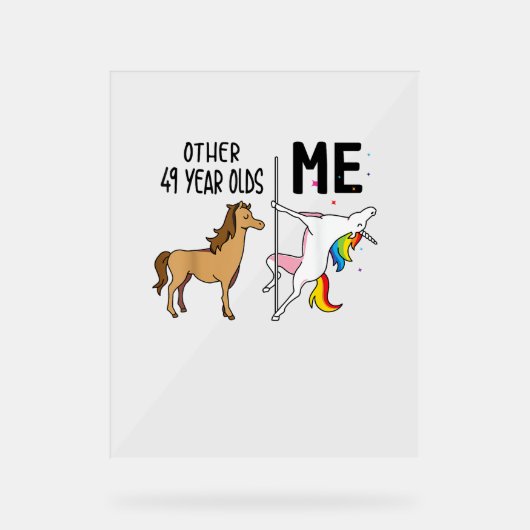 他のユニコーン49歳の誕生日と私のギフト アクリルサイン (正面)