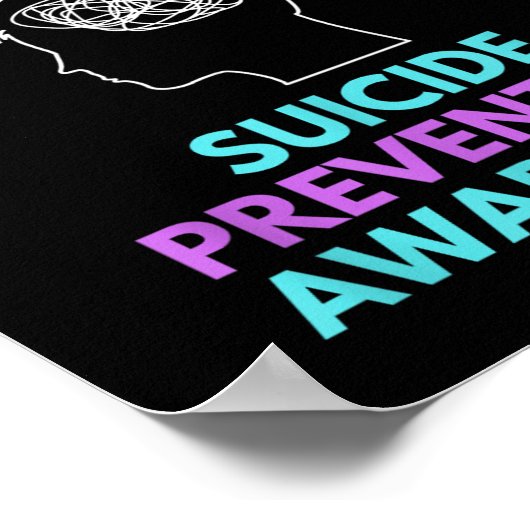 他の与え人に苦しんで自殺だ。自殺 ポスター (角)