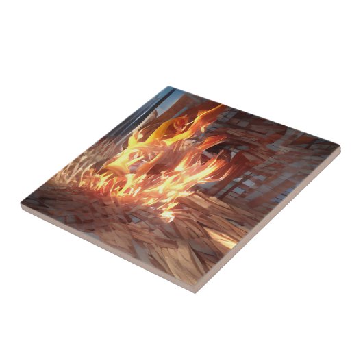 他の世界の芸術では火がぱちぱちと燃え上がる タイル (側面)