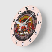 他の人が時計を生きるように消防士 ラウンド壁時計 (傾斜)